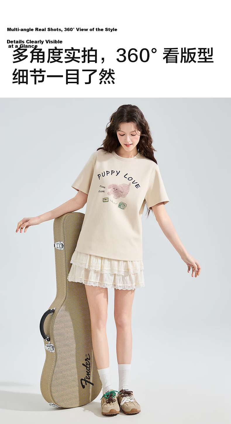 TonLion 2026 Summer New Cute Fashion Casual Loose Slimming Stylish T-Shirt for Women 6