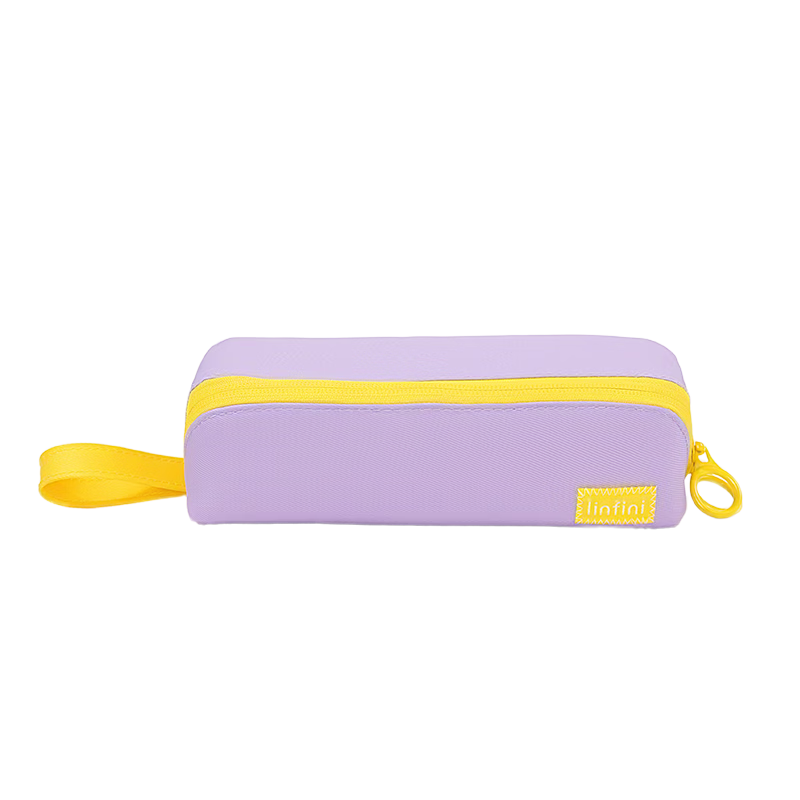 Deli Inner and Outer Dirt-Resistant Student Pencil Case Fashionable High-Value Simple Large Capacity Flat-Open Stationery Storage Bag Portable Handheld Pencil Box Purple Gift for Boys and Girls