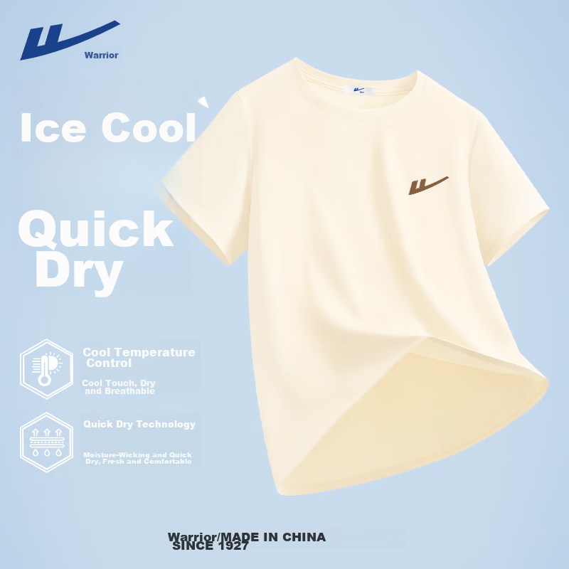 Warrior Women's Short Sleeve T-Shirt 2026 New Summer Shoulder Ice Silk Quick-Dry Antibacterial Top
