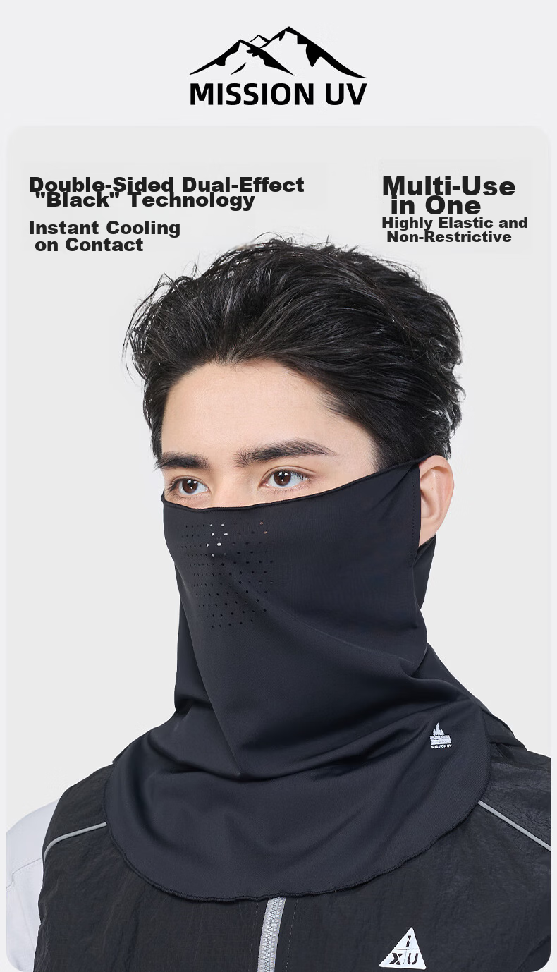MISSION UV Ice Silk Sun Protection Face Mask for Men, Cycling and Mountaineering, Summer UV Protection Neck Cover, Full Face Sun Shield Mask 1