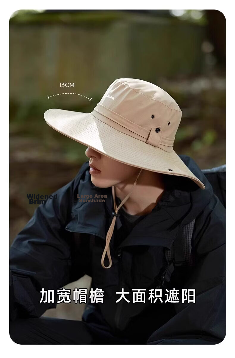JEEP Women's Summer Camping Fisherman Hat Fishing Sun Protection Outdoor Mountaineering Western Cowboy Hat for Men 9