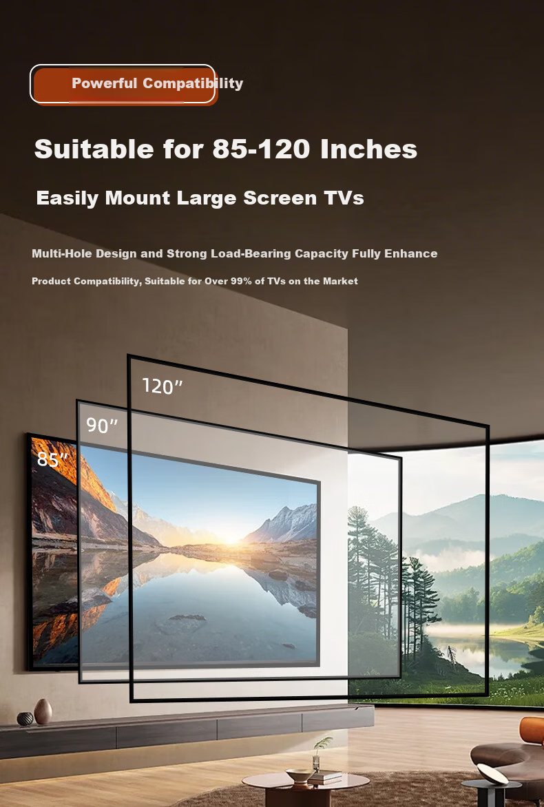 Aizhiri TV Wall Mount Bracket (85-120 inch) Thickened Ultra-thin Wall-mounted TV Stand Compatible with Xiaomi Samsung Hisense TCL Thunderbird Skyworth and More 6