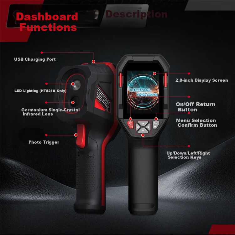 HABOTEST Huabo Mobile Thermal Imager Infrared Thermal Detection Temperature Measurement Outdoor Handheld Thermal Imager HT821A 9