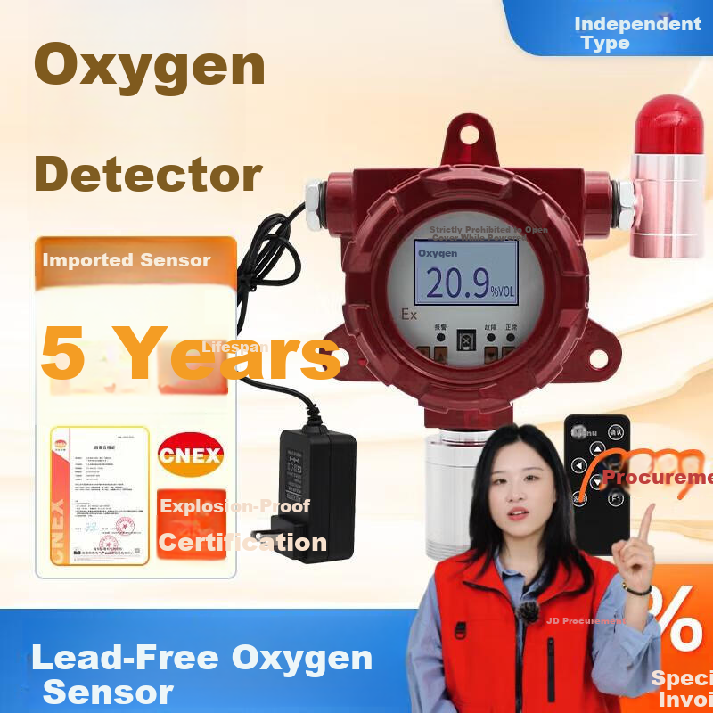 EDKORS Industrial Oxygen Gas Detector Alarm Oxygen Concentration Tester O2 Analyzer Hypoxia Oxygen Meter