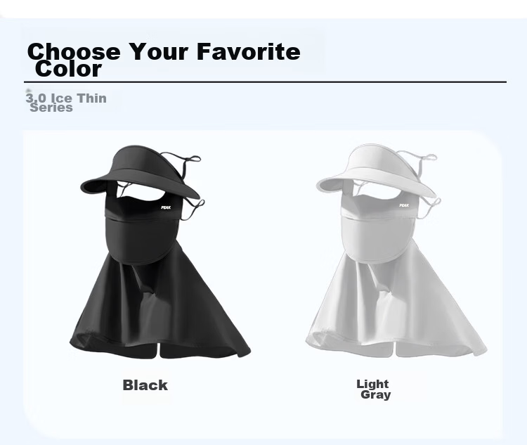 Peak Sunscreen Face Mask Black Coated Brim Sunshade UV Protection Lightweight Breathable Shoulder Neck Eye Protection Outdoor Sunblock 13