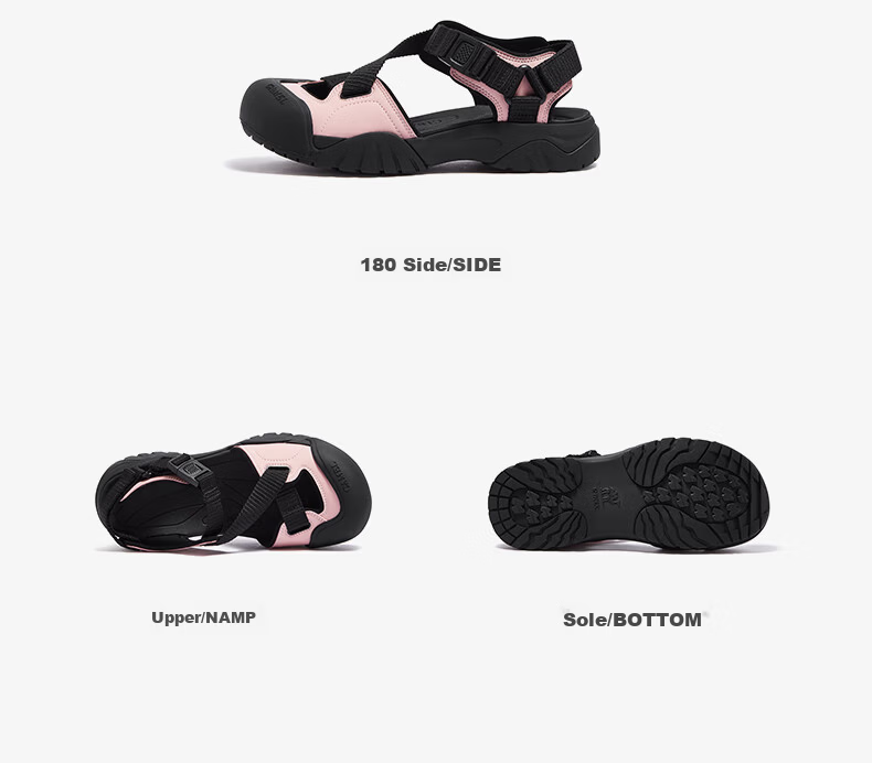 CAMEL Women's Outdoor Sandals Cute Cool Version Colorblock Thick Sole Sandals L25M076016 Off-White/Black Size 35 27