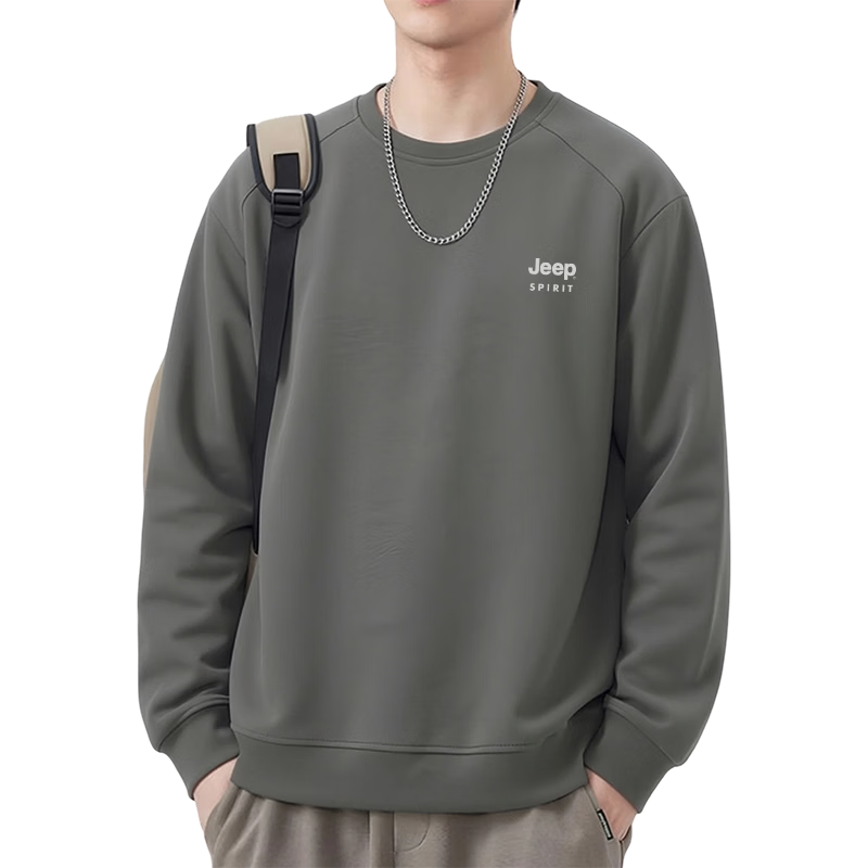 JEEP SPIRIT Men's Spring Casual Pullover Crewneck Long Sleeve Sweatshirt Sportswear