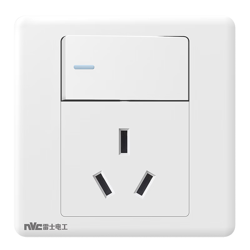 NVC Lighting Electrical Switch Socket 16A Three-Prong Socket with Switch Air Conditioner Socket Panel N05 White