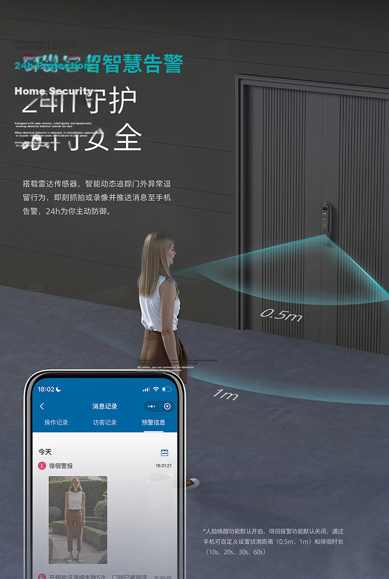 PHILIPS Blue Shield Upgraded Smart Door Lock with Facial Recognition, Peephole, Large Screen, Fingerprint Lock, Electronic Lock 702FVP-P 7