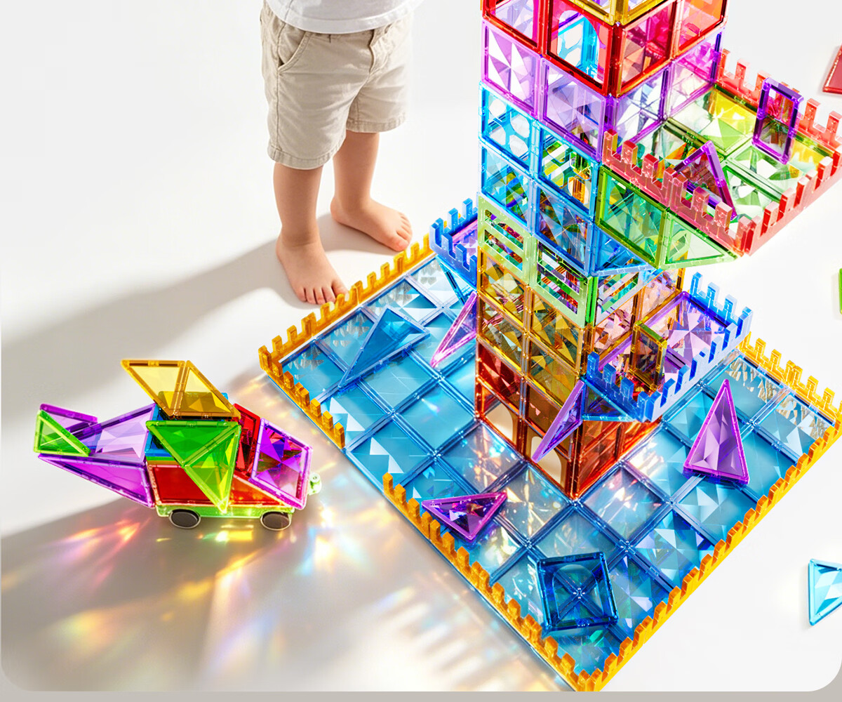 Xinge Color Window Magnetic Tiles Children's Toy Boys 3-6 Years Magnetic Building Blocks Educational Early Learning 1-3 Years Birthday Gift 13