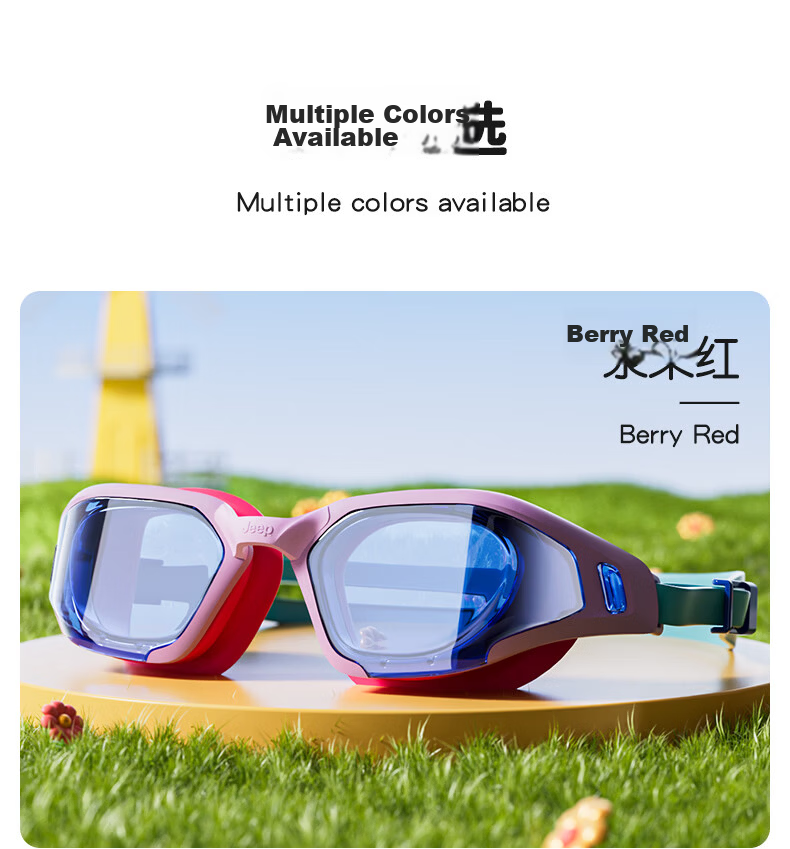 JEEP Kids Swimming Goggles Unisex Anti-Fog Waterproof Clear Vision Youth Professional Training Swim Glasses Lake Blue Plano 9