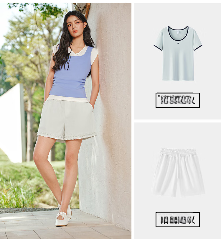 Semir Casual Pants Women Summer Ruffled Loose Pleated Elastic Waist Shorts 2026 101326125001 6