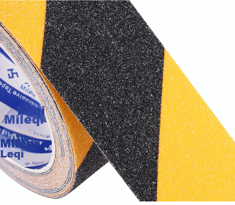 Mileqi Self-Adhesive Frosted Tape Black Yellow Warning Tape Step Anti-Slip Waterproof Abrasive Tape Stair Anti-Slip Strip 50mm*5m - Black Yellow [3 Rolls] 9