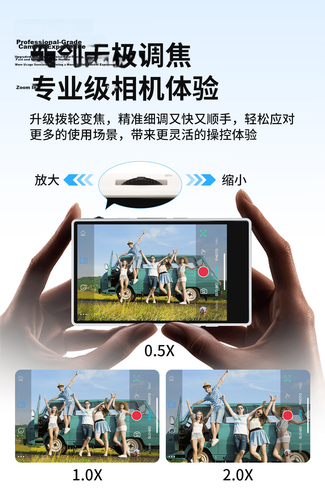 FUNSNAP Magnetic Phone Selfie Screen with Rotary Zoom Rear Magnetic Projection Display Secondary Screen Wireless Image Transmission Photo Video Live Streaming Vlog Multi-Function Screen Sharing Device 4