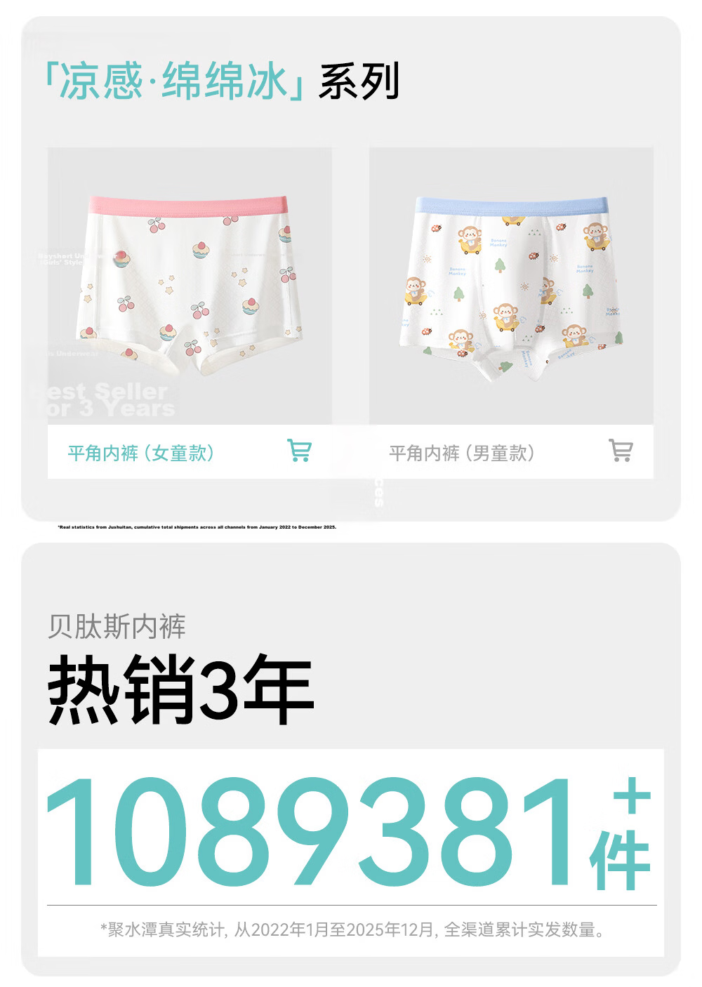 Betis Soft Ice Silk Children's Underwear 5-6 Years Old Girls Summer Cooling Mulberry Silk Boxer Shorts 2
