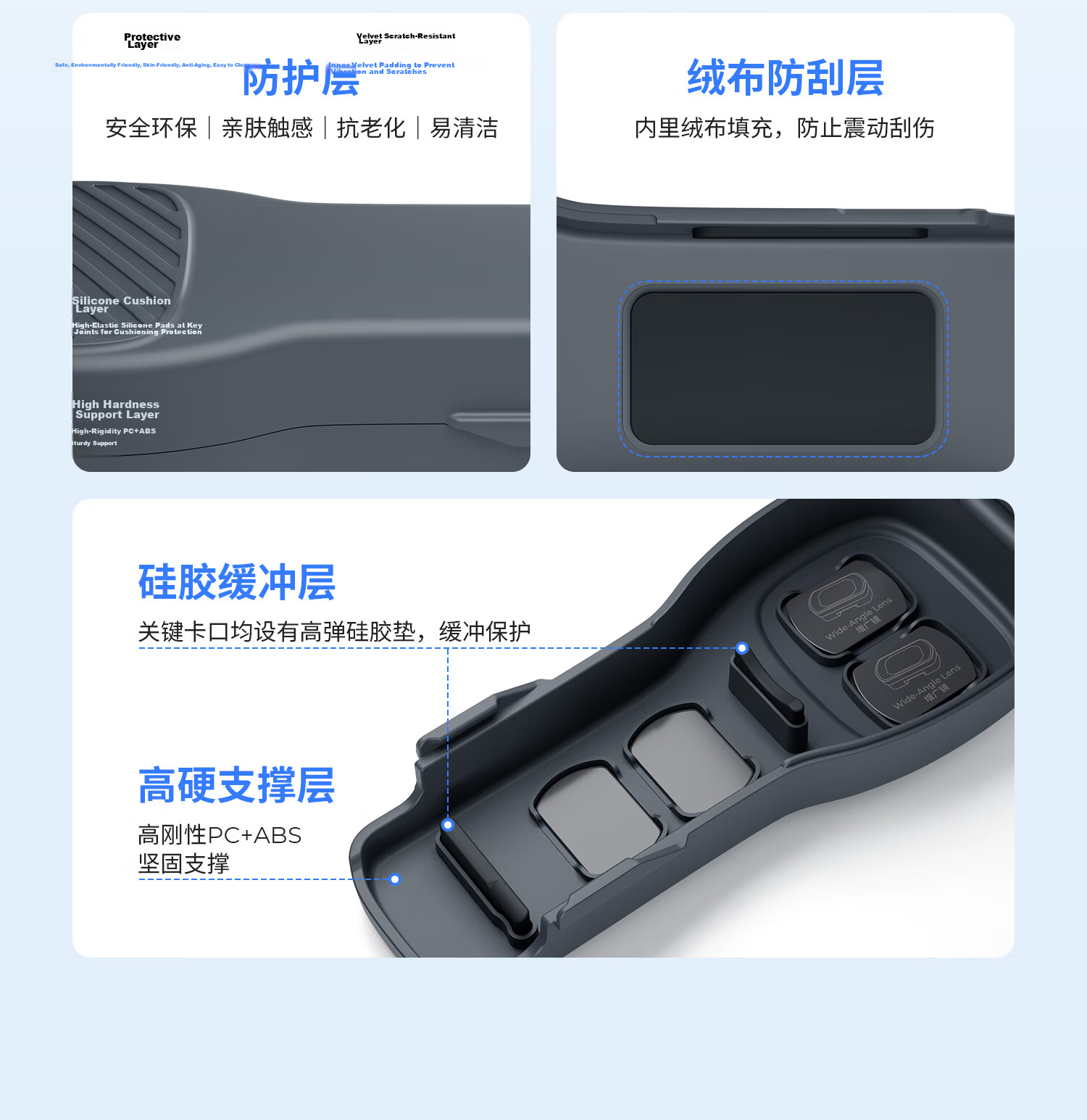 Zhuoer Protective Case for DJI Pocket 4/3 with Filter Storage Pocket Camera Gimbal Lens Cover Screen Body Shell Protective Box Shockproof Scratch-resistant Accessories 6