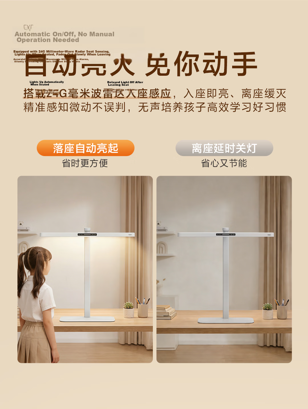 Haier Ultra National Standard 5A Eye Protection Desk Lamp Large Road Lamp Z5-Pro Touch Radar Model 9