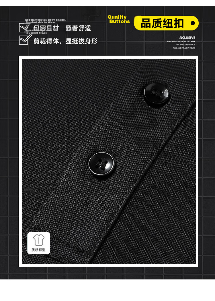 ROMON Ice Silk Short Sleeve Men's Polo Shirt Solid Color Business Seamless Casual Summer Black L 4
