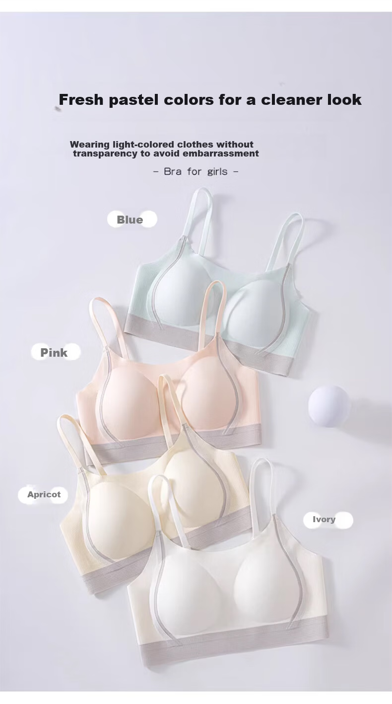 GUJIN Girls' Camisole Bra Underwear for Middle and High School Students, Youth Development Vest, Teenager Stage 2-3, White XL 7