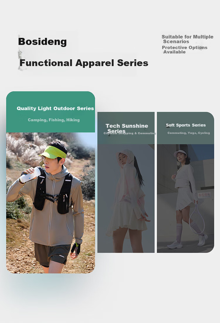 Bosideng Summer Casual Sports Original Yarn Sun Protection Jacket for Men UPF100+ UV Protection Loose Travel Coat 21