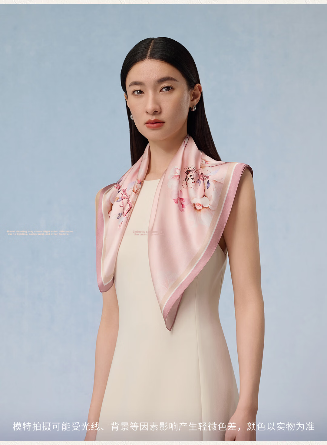 Shanghai Story 100% Mulberry Silk Printed Scarf Square Silk Scarf Gift for Mom and Girlfriend Birthday Women's Silk Scarf Gift Box 12