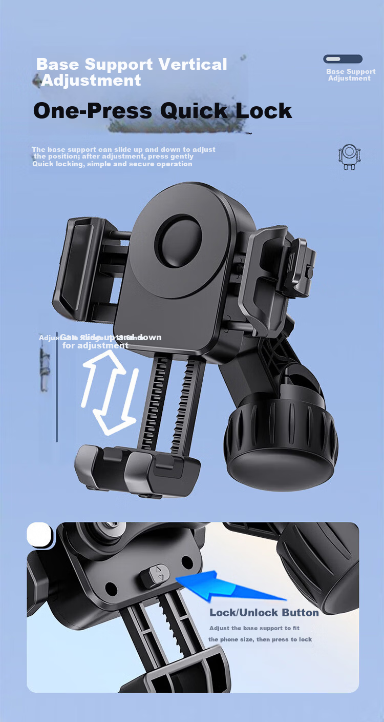 BZBC Electric Bike Phone Holder Motorcycle Battery Vehicle Mount Mountain Bike Phone Holder Shockproof for Delivery Riding Xiao Niu Ninebot Aima Yadea 5
