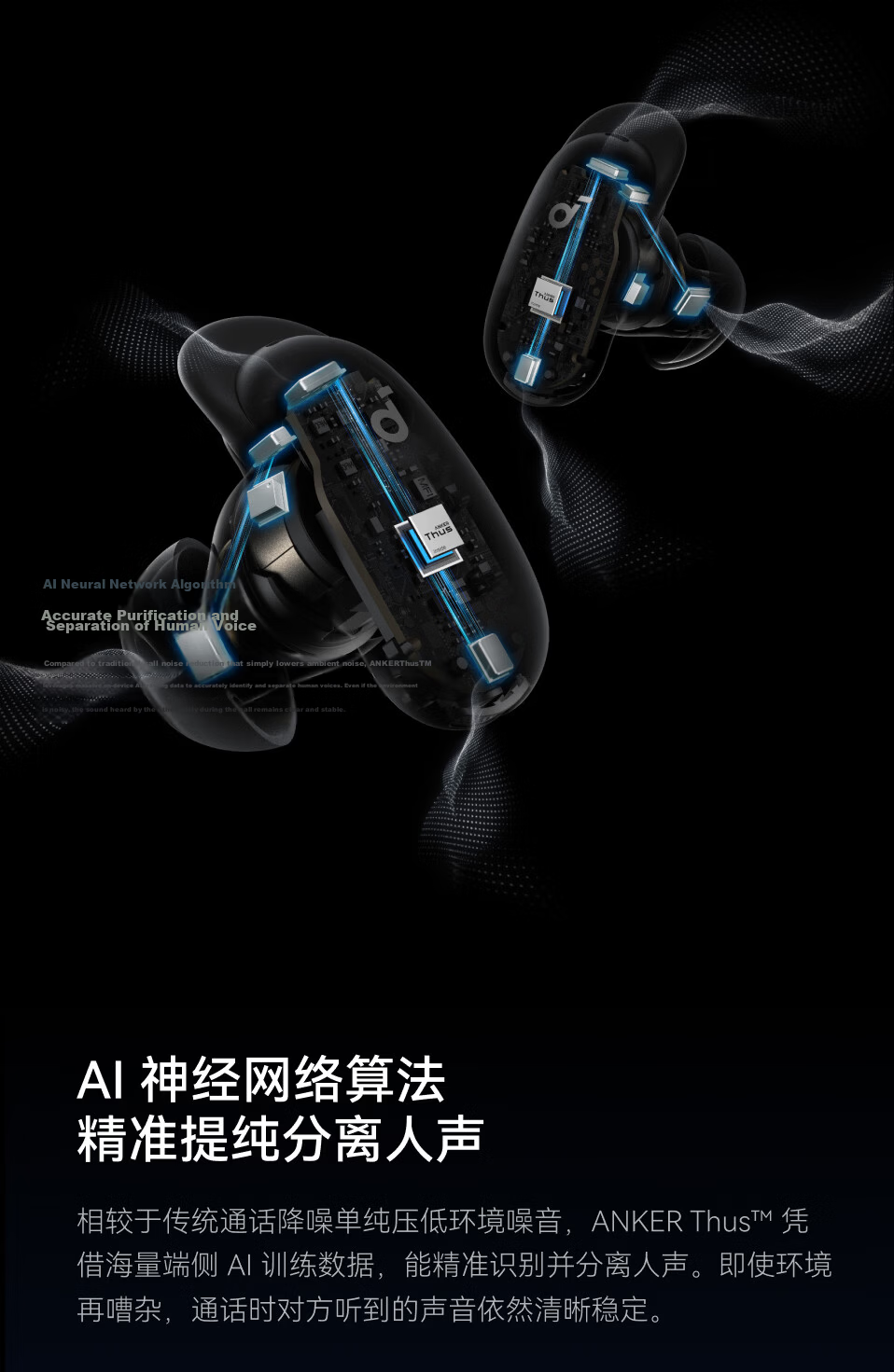 SoundCore Pro Noise Cancelling Wireless Earphones - Guinness World Record Certified, Clear Calls, AI Sound Restoration, Dolby Audio, Glacier Blue 14