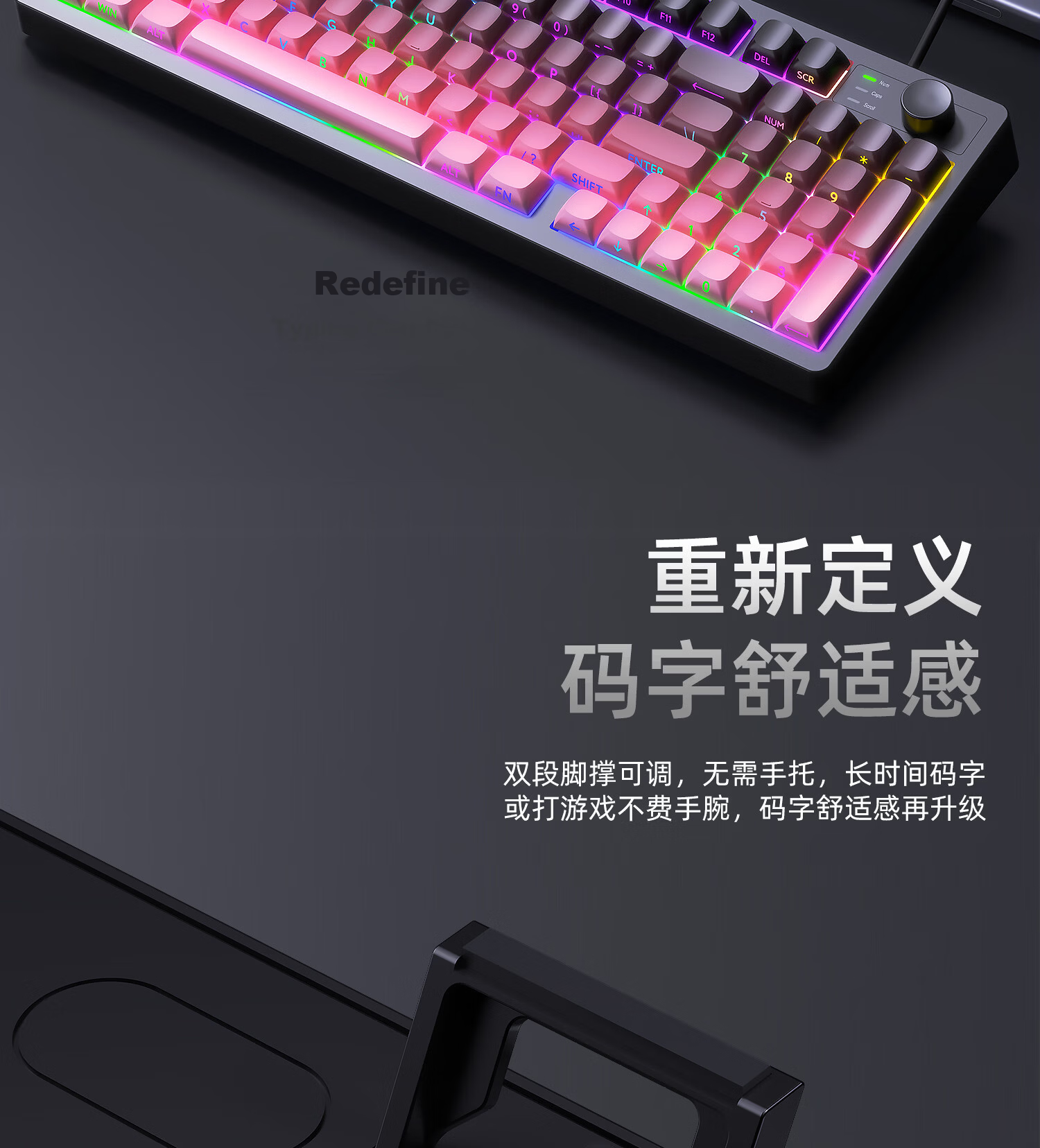 AOC K120 Wired Mechanical Feel Keyboard Gaming Office Keyboard 98-Key Layout Backlit Desktop Laptop Keyboard Dusty Gray Side-Printed 10