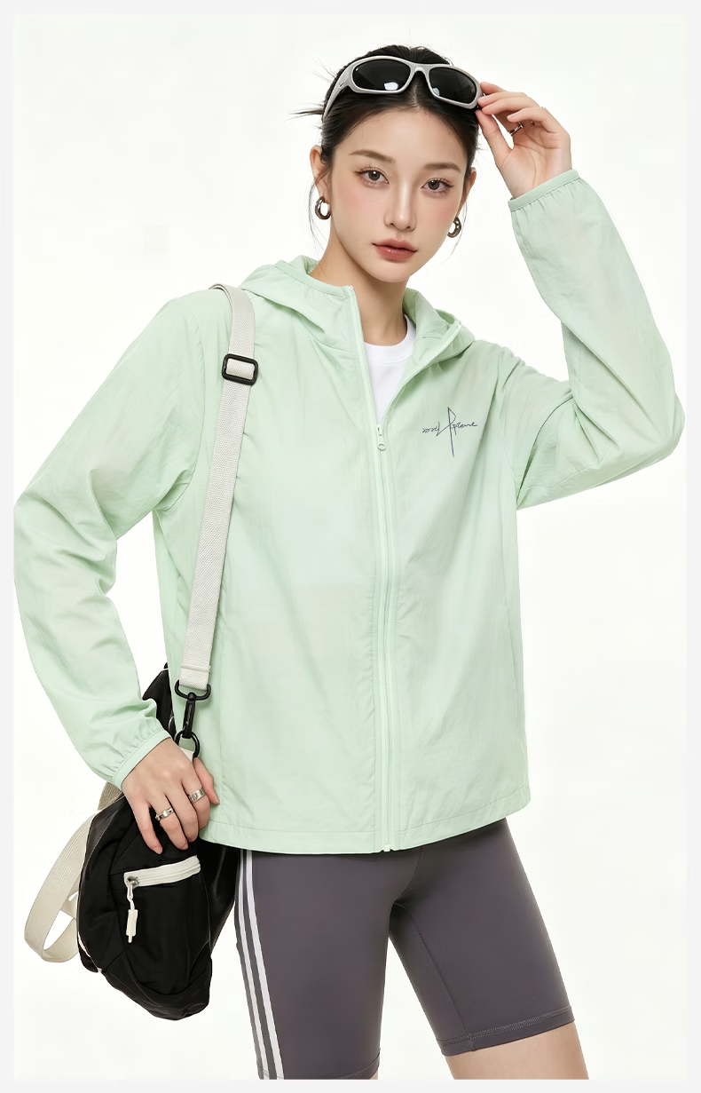 Jeanswest Women's Summer New Ice Silk Cooling UV Protection Sun Jacket Lightweight Breathable Comfortable Outdoor Skin Jacket 14