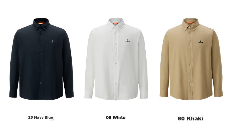 Biyinlefen [Oxford Fabric] 2026 Spring New Men's Casual Commuter Office Shirt Dry and Easy-Care Long Sleeve Shirt 12