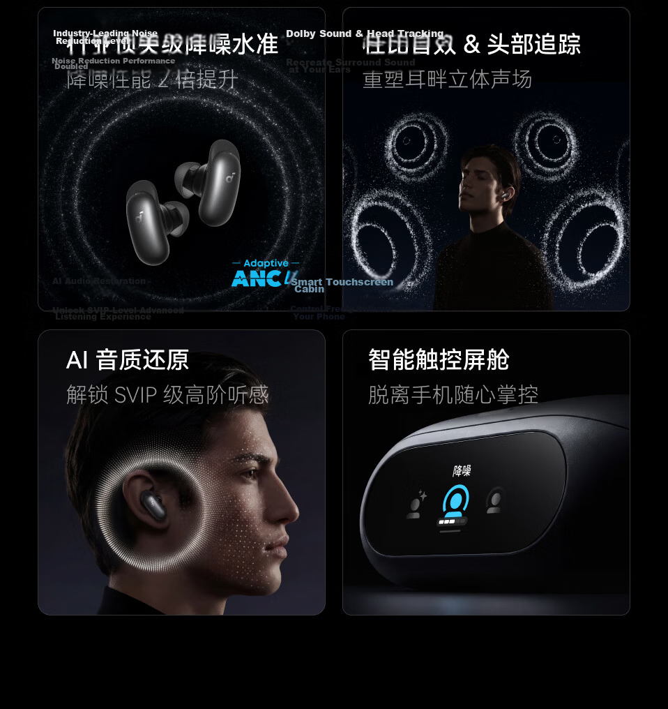 SoundCore Pro Noise Cancelling Wireless Earphones - Guinness World Record Certified, Clear Calls, AI Sound Restoration, Dolby Audio, Glacier Blue 10