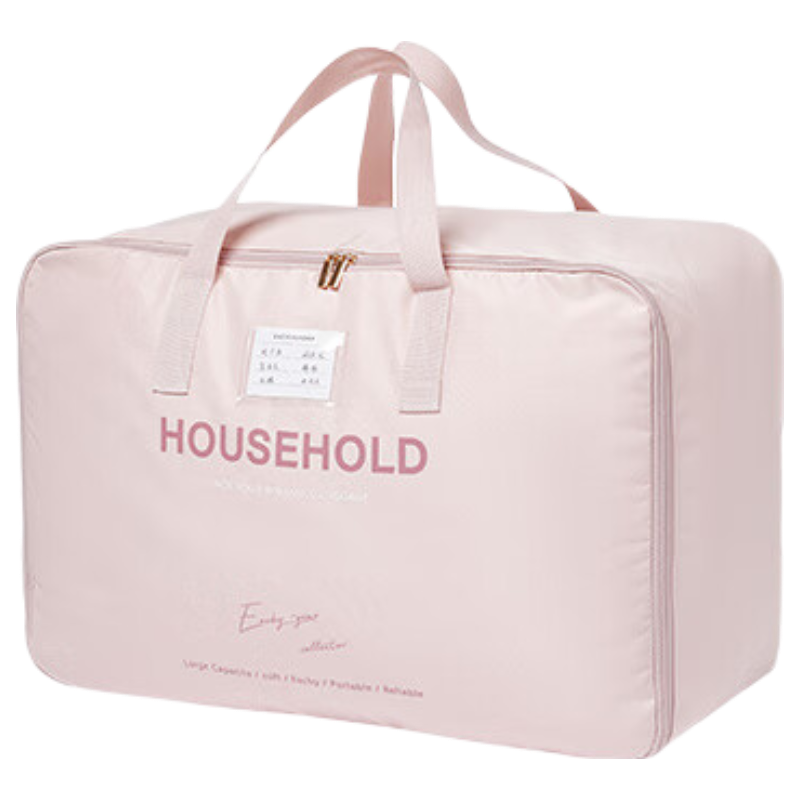 EACHY Oxford Cloth Moving Packing Bags, Clothes And Quilt Storage Bags, Luggage Organizer Bags, Double-Layer 70L Rose Pink
