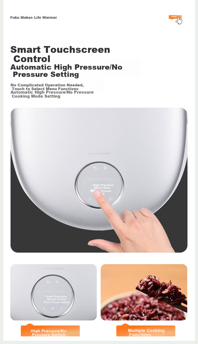CUCKOO Price Protection 618 Electric Rice Cooker Korean Imported Noise Reduction Dual Pressure IH Heating Smart Voice Non-stick 4.8L 4-5 People CRP-NHTR1011FW 7