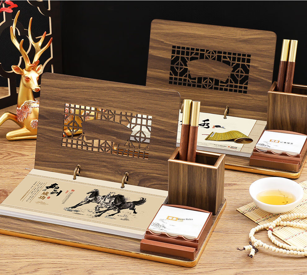 Longe 2026 Weekly Calendar Leather Large Grid Writing Calendar Detachable Planner Monthly Calendar Minimalist Office Desktop Ornament Desk Calendar Gift Box Customizable 14