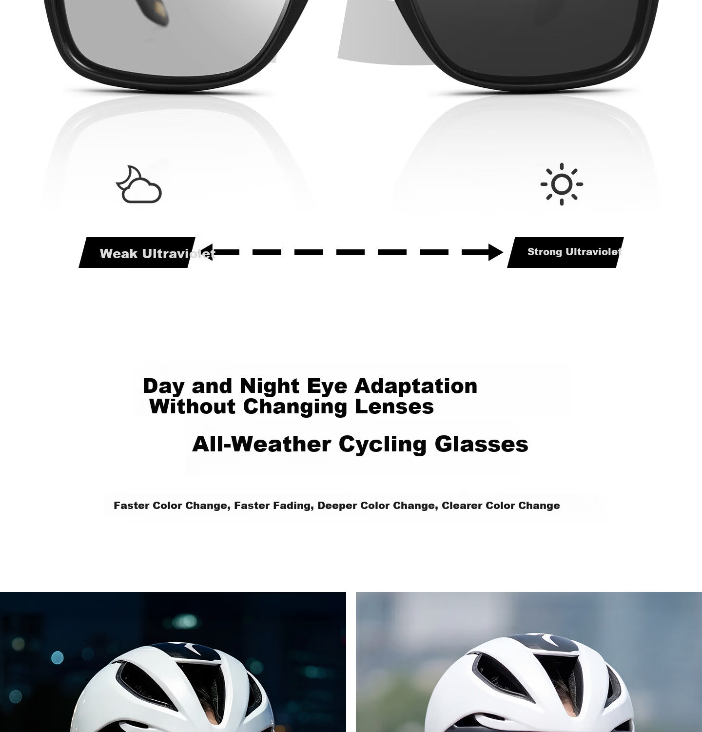 CAPONI Cycling Polarized Photochromic Sunglasses UV Protection Sports Mountain Running Day and Night Use 5