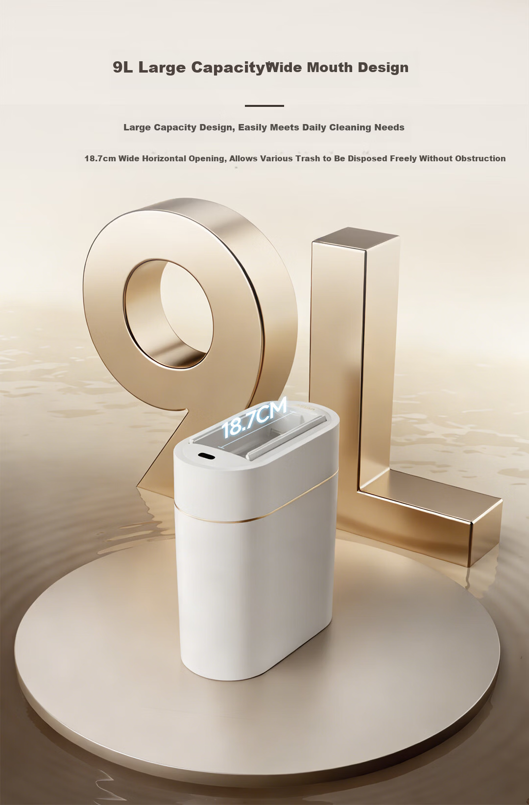 Zhuimi Smart Sensor Trash Can with Automatic Bag Dispenser, 9L Double Door Design for Home Living Room Office Bedroom Bathroom, Sold by JD 6