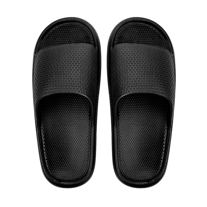 Limi Men's Bathroom Non-Slip Slippers Thick Sole Couple Home Summer Slippers Odorless Wearable Black