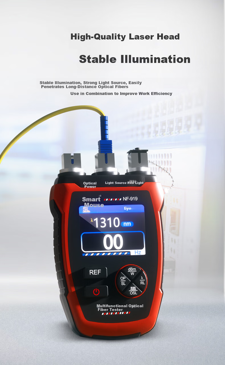 SmartMouse NF-919 Multifunctional Fiber Optic Tester Kit Optical Power Meter Light Source Red Light for Communication and Telecom Networks 6