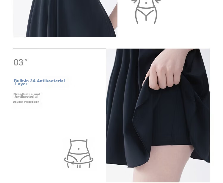 Anta 2026 New Slim Waist Sleeveless One-Piece Swimsuit for Women Black M 17