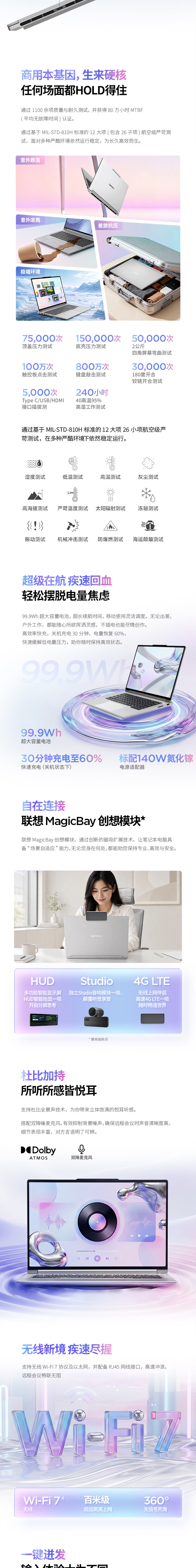 Lenovo Laptop Zhaoyang Yue Plus 14 3rd Gen Core Ultra X7 358H 32GB 1TB 3K Star White High Refresh Rate AI High-Performance Lightweight Office Notebook 3