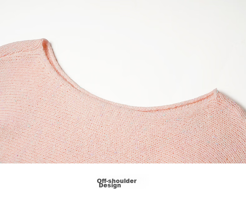Olrain Eurielle Elegant Off-Shoulder Batwing Sleeve Knit Pullover Sweater Blue M Spring New Arrival 31