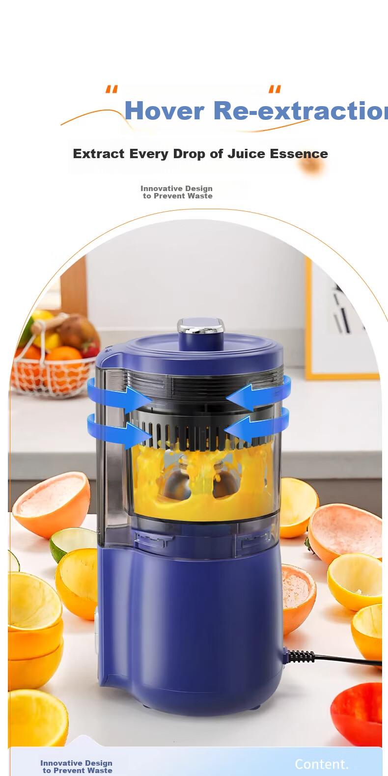 Meizhikou Juicer Automatic Pulp Separation Electric Portable Juice Extractor Household Fresh Juice Maker with Self-Cleaning Function 7