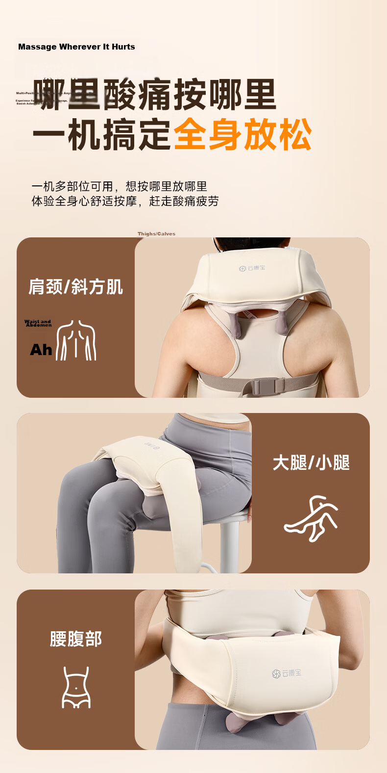 Yun Kang Bao Cervical Massager Shoulder Neck Waist Back Massager Father's Day Gift Heat Therapy 6D Roller Neck Massager Device Dragon Boat Festival Gift for Parents Boyfriend Girlfriend Birthday Prese 12