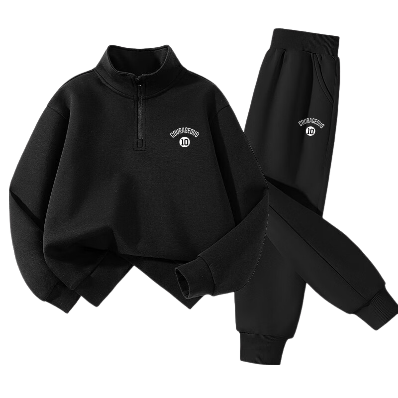 Baleno Boys' Spring And Autumn Outfit Set: Trendy Stand-Collar Long-Sleeve Sweatshirt for Older Children, Casual Sports Two-Piece Set for Spring