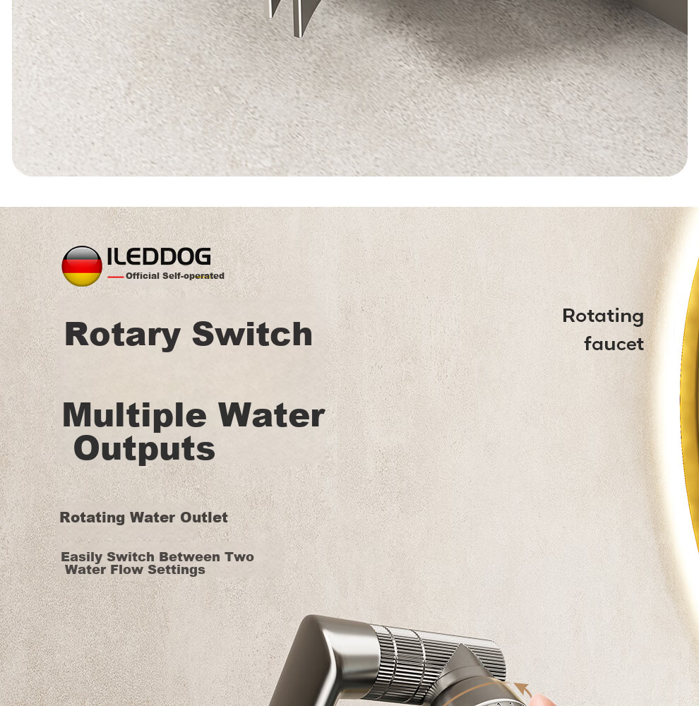 ILeddog [Germany] All-Copper Basin Faucet Bathroom Sink Universal Mechanical Arm Hot and Cold Splash-Proof ZCMLT 16