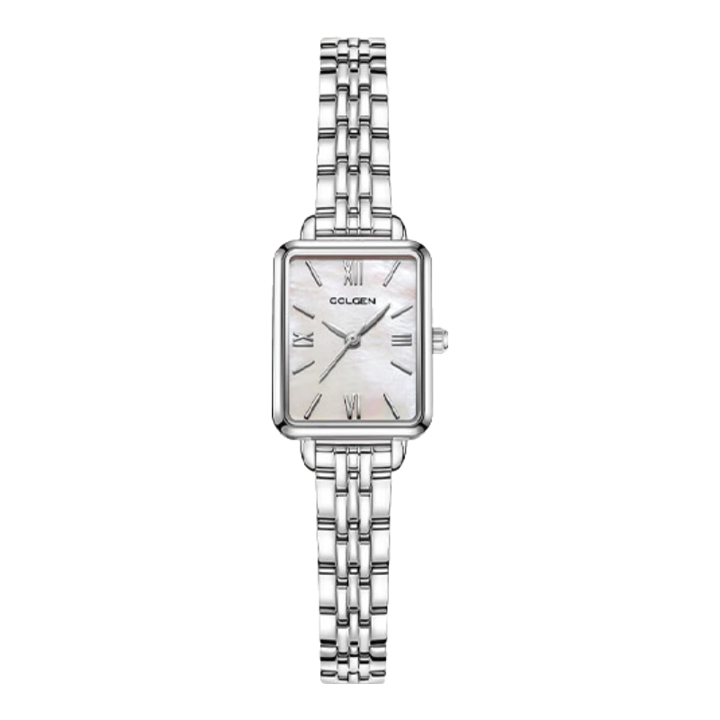 GOLGEN Women's Watch, Elegant Small Square Watch, Little Swan Square Quartz Watch, Birthday Gift for Girlfriend, 19035