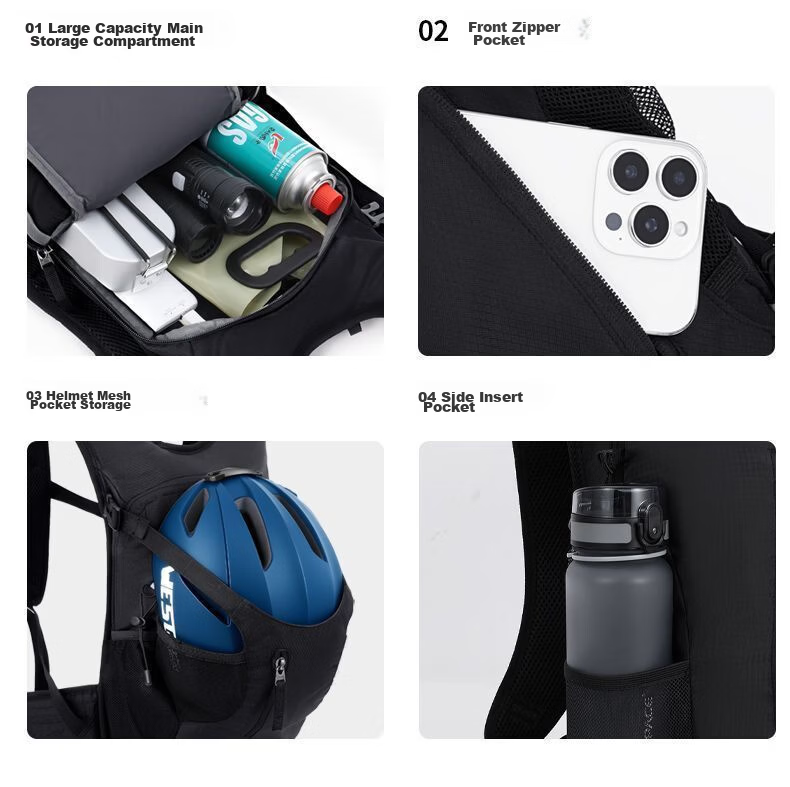 JEEP Men's Lightweight Outdoor Cycling Backpack Professional Breathable Mountaineering Sports Hiking Lightweight Off-Road Travel Women's Backpack 15