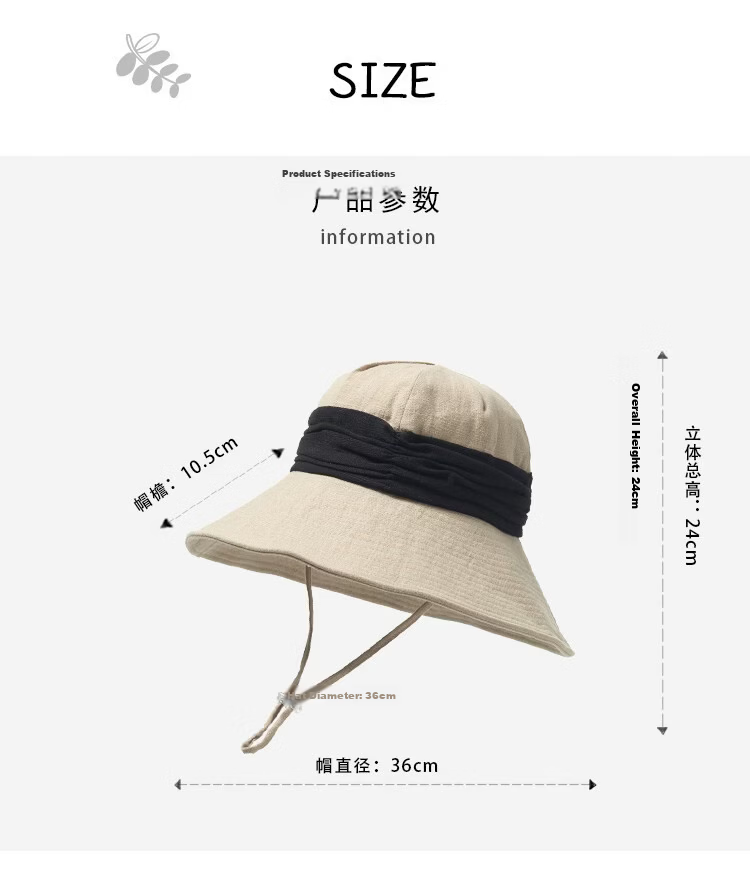 Lagur Breath Forest Natural Ramie Handmade Wide Brim Bucket Hat Women Sun Protection Summer Khaki 7