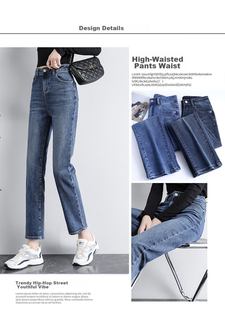 Jeanswest Vintage Low-Waist Slim Fit Stretch Flared Jeans for Women, Dark Blue XL 5