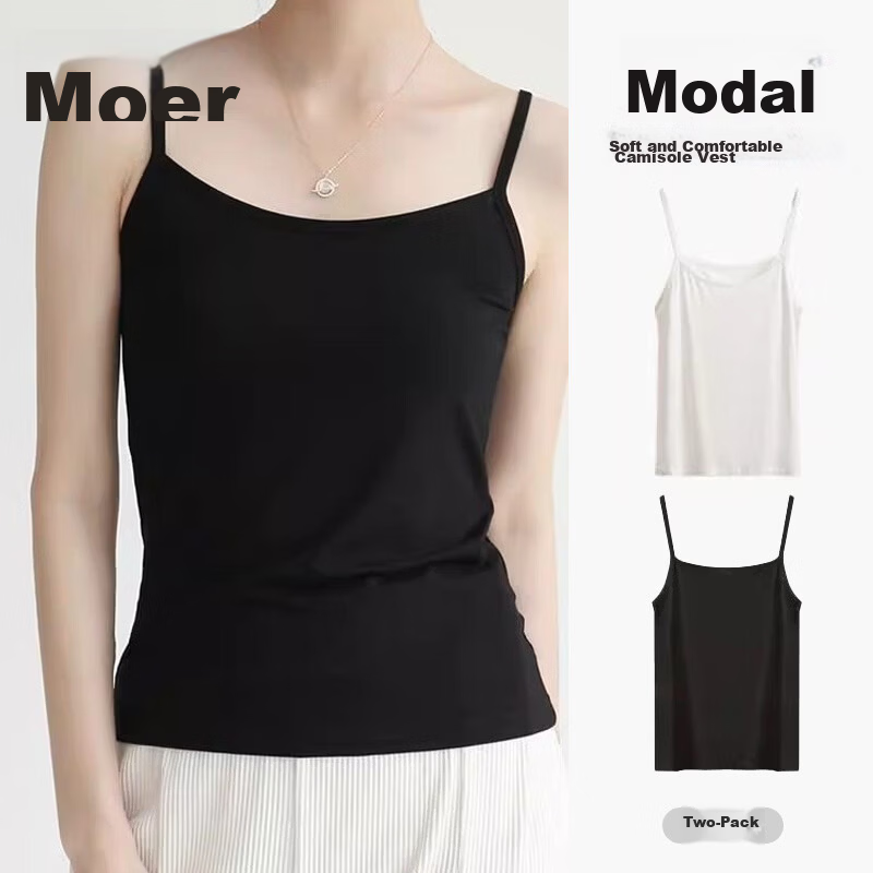 Modal Women's Slim Fit Sleeveless Camisole Tank Top Thin Layering Shirt Spring Summer M